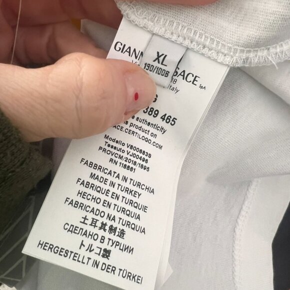 Versace Collection abstract print gray yellow logo tee shirt size XL - Picture 4 of 4